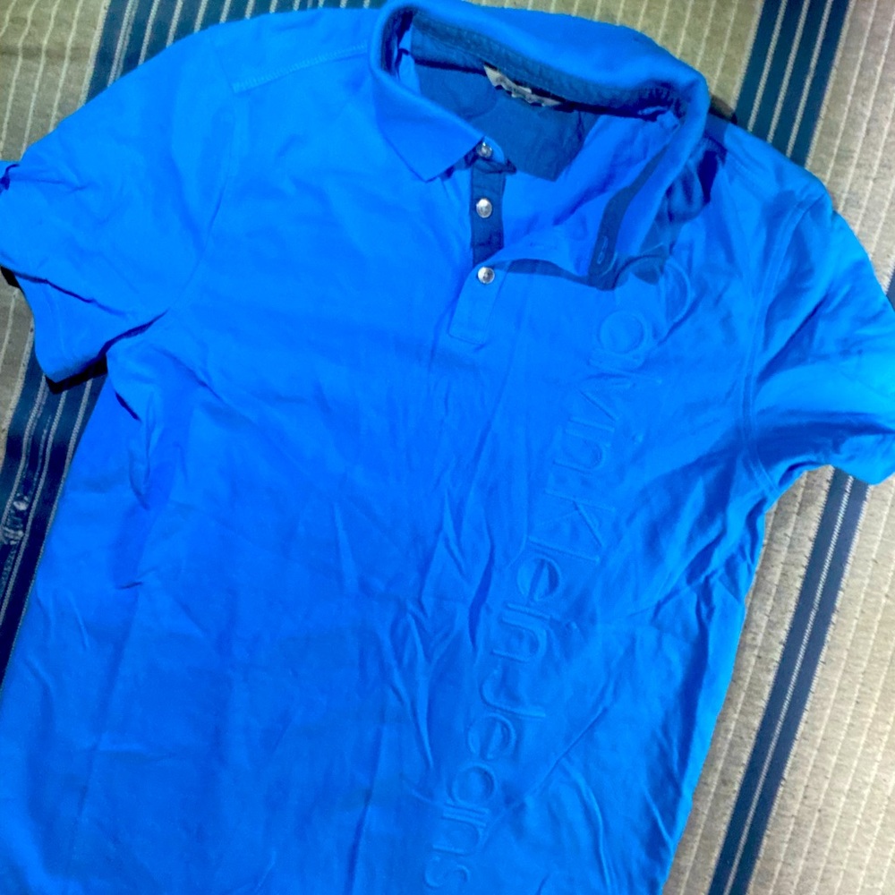Calvin Klein Jeans Light Blue Polo Shirt, Size - M